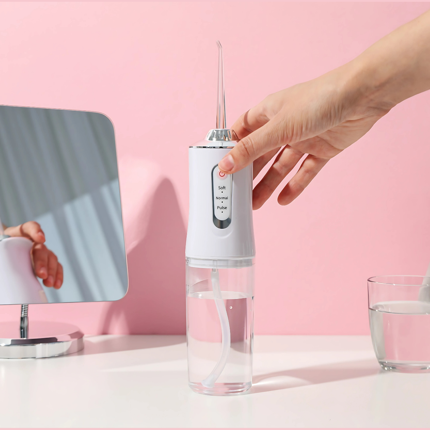 Portable Water Flosser & Oral Irrigator – Cordless, Rechargeable Dental Cleaner for Teeth, Gums, Braces & Implants White Color